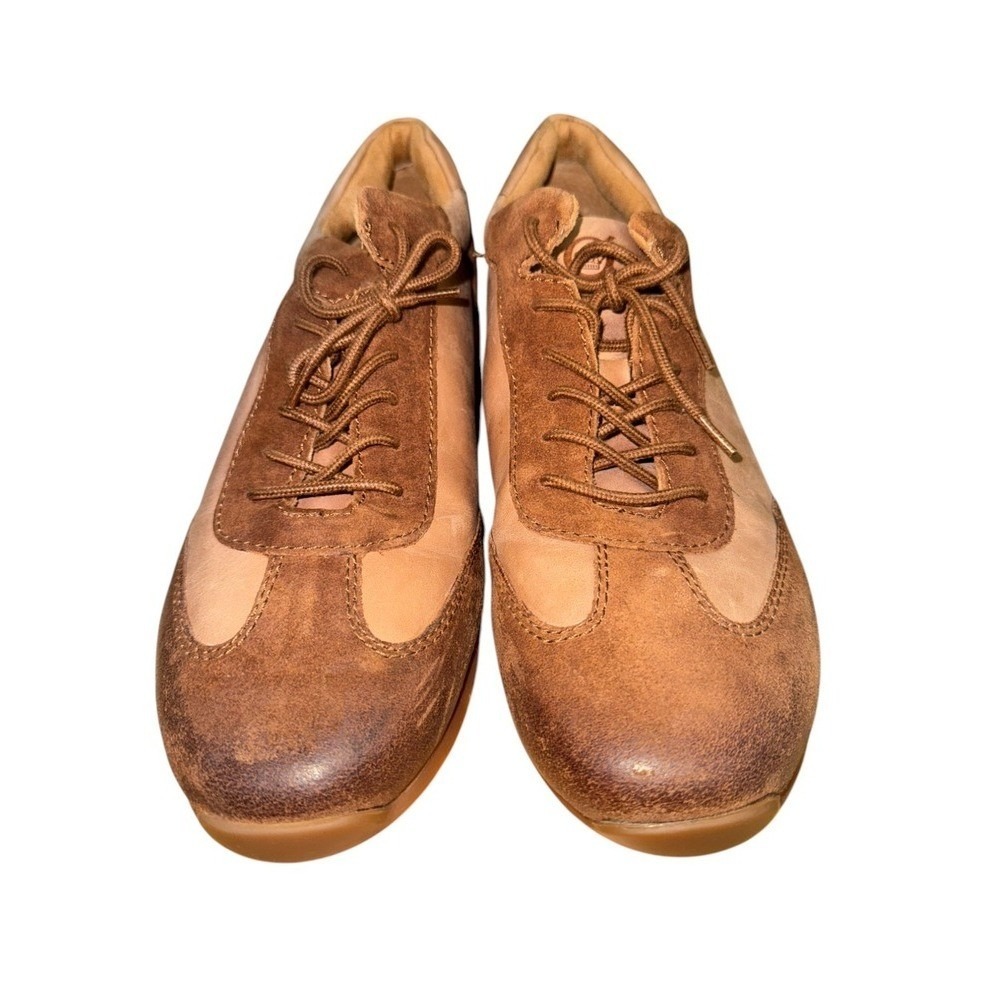 Born BM0012180 Sneakers Mens 13 Pre-Owned Shoes Brown Leather Distressed Lace Up
